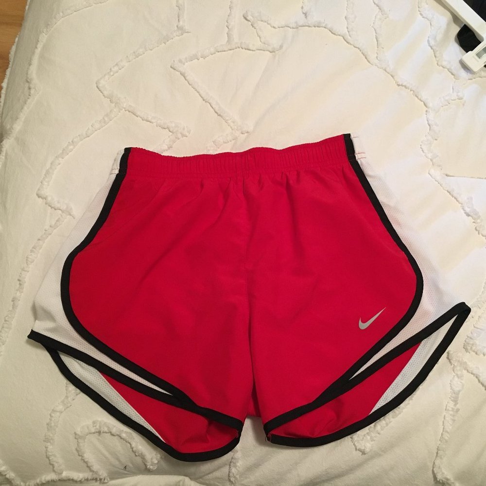 Red Dri-fit Nike running shorts